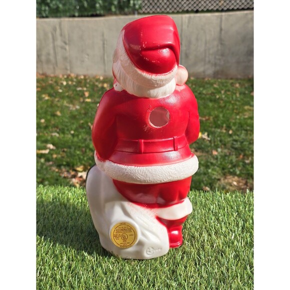 Vtg Empire 1968 Blow Mold Santa Claus Tabletop Light Up 13" (New Cord + LED Bulb - Picture 4 of 10